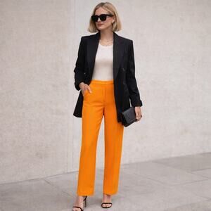 Skies Are Blue Straight Leg Pants Orange Size L High Rise